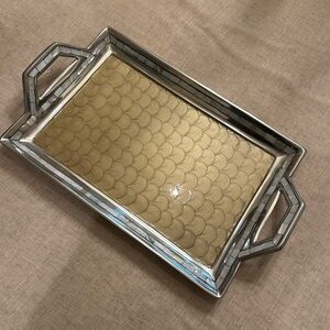 Julia Knight Classic 21 inch Enameled Tray with Handles Toffee Color